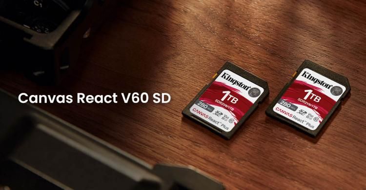 金士顿推出 Canvas React Plus V60 SD 卡:最高读取 280 MB/s